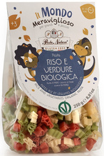 MAKARON (RYŻOWY TRÓJKOLOROWY) DLA DZIECI DINOZAURY BEZGLUTENOWY BIO 250 g - PASTA NATURA