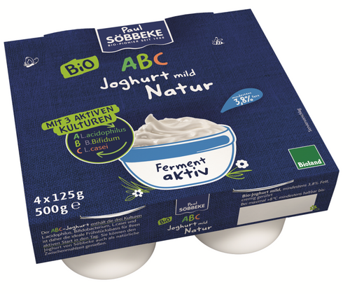 Jogurt probiotyczny abc (4 opakowania) 500 g - Sobbeke (BIO)