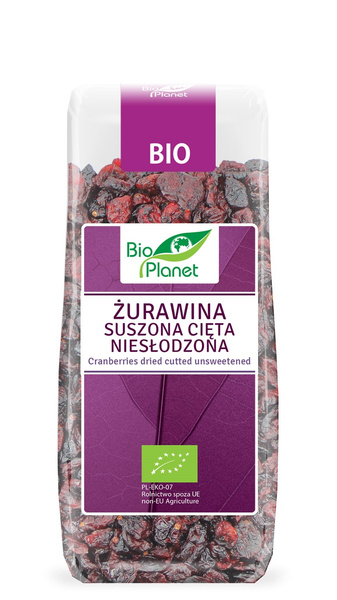 Żurawina Suszona Cięta Niesłodzona 100g - Bio Planet