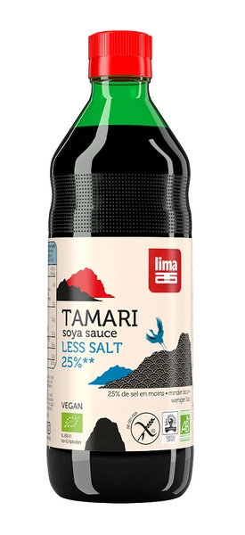 Sos Sojowy Tamari 25% Mniej Soli Bezglutenowy 500ml - Lima
