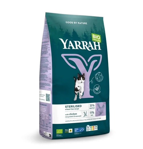 Karma dla kota wysterylizowanego z kurczakiem i śledziem 700 g - Yarrah (EKO)