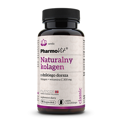 Kolagen z dzikiego dorsza i wit. C bezglutenowy 90 szt. - Pharmovit