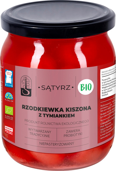 Rzodkiewka kiszona z tymiankiem 500 g (250 g) - Sątyrz (BIO)