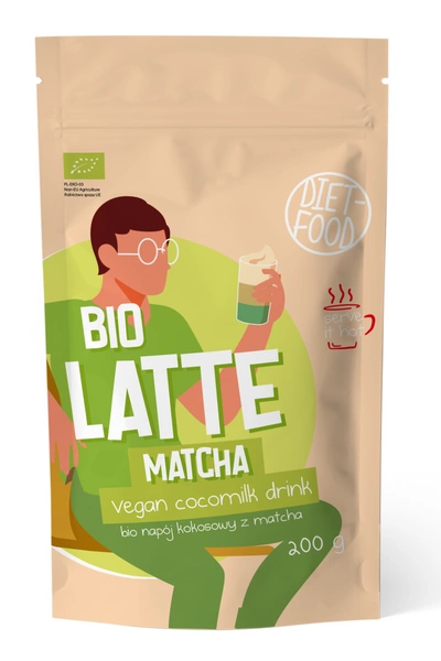 Matcha Latte - Napój Kokosowy Z Matchą Bio 200 G - Diet-Food