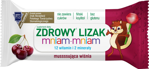 Zdrowy Lizak Mniam - Mniam Musująca Wiśnia 6g