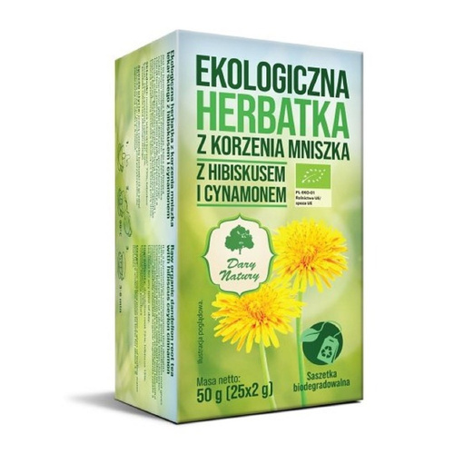 Herbatka z korzenia mniszka z hibiskusem i cynamonem (25 x 2 g) 50 g - dary natury (EKO)