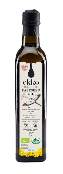 OLEJ RZEPAKOWY VIRGIN OMEGA-3 BIO 500 ml - EKKO