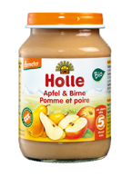 Jabłko gruszka bez dodatku cukru bezglutenowe od 5 msc. 190 g - Holle (EKO)