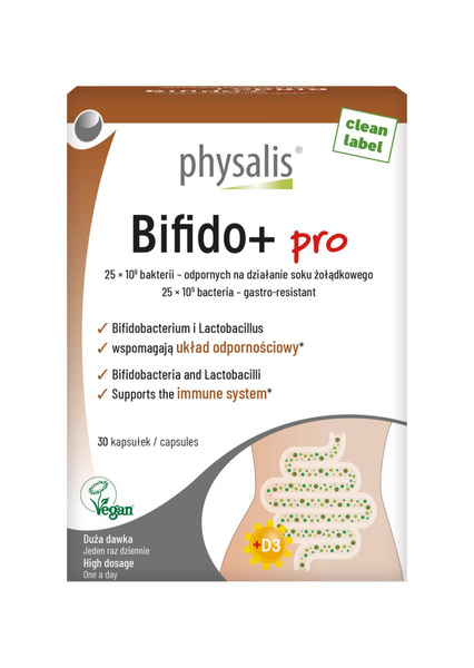 Kapsułki na odbudowę flory jelit (bifido+ pro) 30 szt. - Physalis