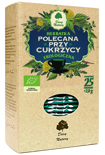 Herbatka polecana przy cukrzycy (25 saszetek) 50 g - Dary Natury (BIO)