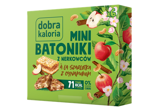 Batoniki mini z nerkowców a'la szarlotka z cynamonem (6 sztuk) 102 g - Dobra Kaloria