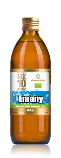 Olej lniany tłoczony na zimno 500 ml - Złoto Polskie (BIO)