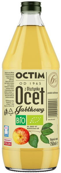 OCET JABŁKOWY 6 % BIO 750 ml - OCTIM