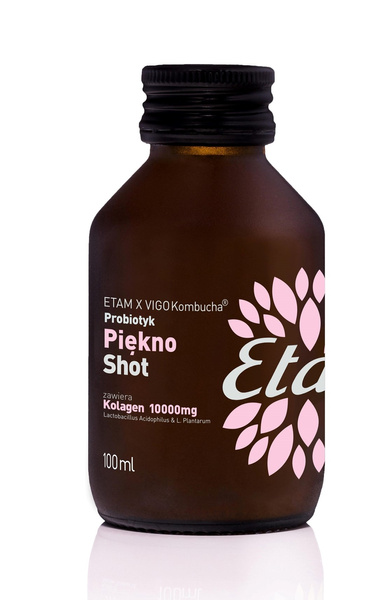 Shot kombucha probiotyk piękno z kolagenem bezglutenowy 100 ml - Etam X Vigo