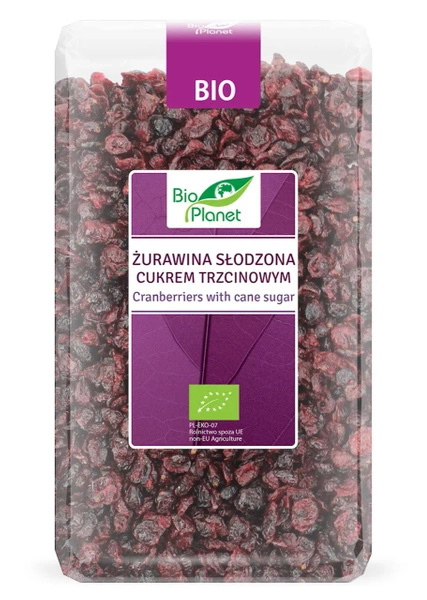 Żurawina suszona słodzona cukrem trzcinowym 1 kg - Bio Planet (BIO)