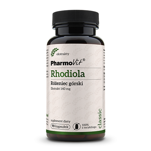 RHODIOLA (RÓŻENIEC GÓRSKI EKSTRAKT 140 mg) 90 KAPSUŁEK BEZGLUTENOWE 40,5 g - PHARMOVIT (CLASSIC)