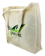 Torba na zakupy z dnem i bokami bawełniana z logo - Bio Planet