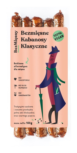 BEZMIĘSNE KABANOSY KLASYCZNE 160 g - BEZMIĘSNY