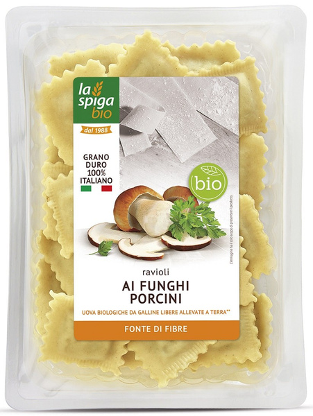 Ravioli świeże z jajkiem i borowikami 250 g - La Spiga (EKO)