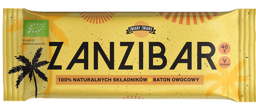 Baton owocowy "zanzibar" bezglutenowy 40 g - Zmiany Zmiany (BIO)