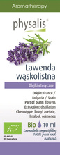 OLEJEK ETERYCZNY LAWENDA WĄSKOLISTNA (ECHTE LAVENDEL) BIO 10 ml - PHYSALIS