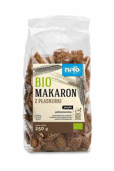 Makaron (Z Płaskurki) Pełnoziarnisty Jeżyki Bio 250 G - NIRO