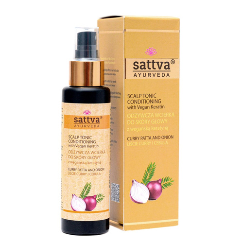 Wcierka do skóry głowy odżywcza liście curry i cebula 100 ml - Sattva