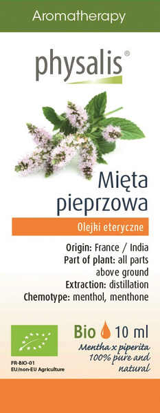 OLEJEK ETERYCZNY MIĘTA PIEPRZOWA (PEPERMUNT) BIO 10 ml - PHYSALIS