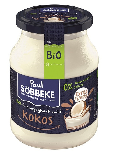 JOGURT KREMOWY KOKOSOWY (7,5 % TŁUSZCZU W MLEKU) BIO 500 g (SŁOIK) - SOBBEKE