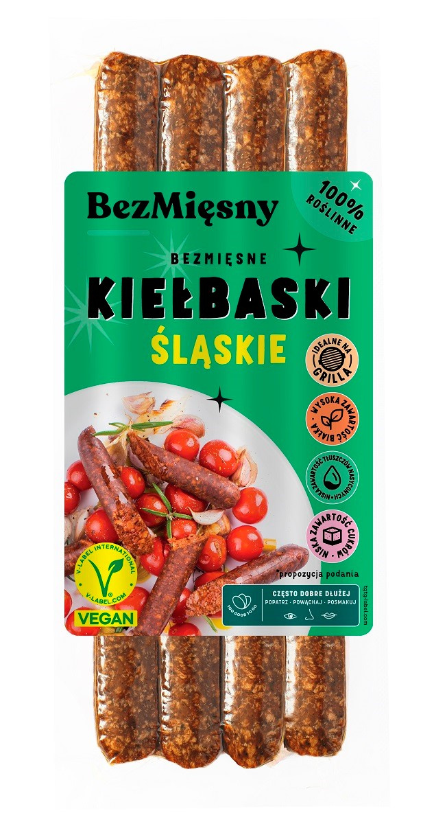 BezMięsne Kiełbaski śląskie 180 g BezMięsny - alternatywa dla mięsa