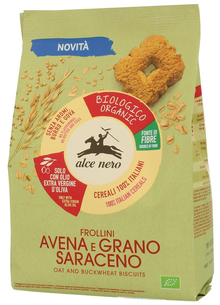 Ciastka Owsiano-Gryczane z Dodatkiem Oliwy 250g - Alce Nero