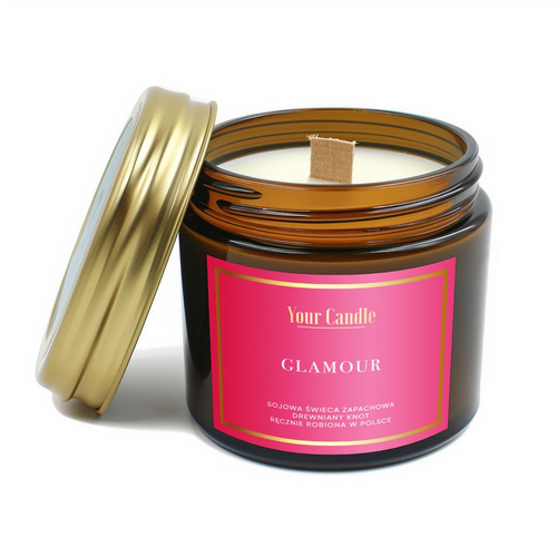 Świeca sojowa z drewnianym knotem glamour 120 ml - Your Candle