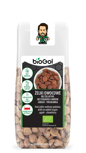 Wegańskie żelki bez żelatyny owocowe bezglutenowe 90 g - Biogol (EKO)