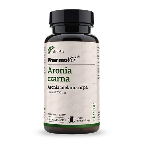 Aronia czarna melanocarpa ekstrakt (200 mg) bezglutenowy 60 kapsułek - Pharmovit