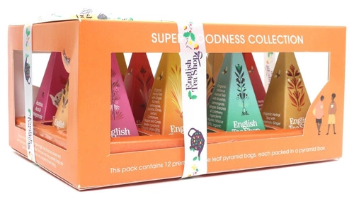 Kolekcja Herbatek Owocowo - Ziołowych Bio Piramidki (Super Goodness - 6 Smaków) (12 X 2 G) 24 G -  ENGLISH TEA SHOP