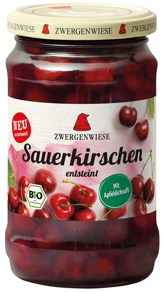 Wiśnie w lekkim syropie bezglutenowe 360 g (195 g) - Zwergenwiese (EKO)