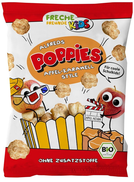 Chrupki kukurydziano ryżowe jabłkowo karmelowe bezglutenowe dla dzieci 40 g - Freche Freunde (EKO)