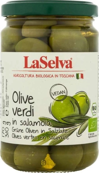 Oliwki zielone z pestką w zalewie 310 g (170 g) - La Selva (EKO)