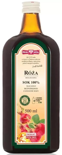 Sok z Owoców Róży 100% 500ml - Polska Róża