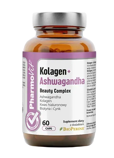 Kolagen + Ashwagandha Beauty Complex Bezglutenowe 60 Kapsułek - Pharmovit (Clean Label)