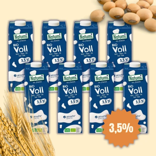 Napój owsiano sojowy 3,5 % bez dodatku cukru 8 x 1 l - Natumi (EKO)