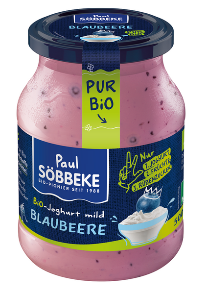 JOGURT KREMOWY JAGODOWY (3,8 % TŁUSZCZU W MLEKU) BIO 500 g (SŁOIK) - SOBBEKE