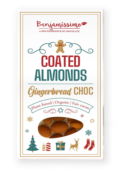 Migdały w czekoladzie piernikowej z posypką bezglutenowe 60 g - Benjamissimo (EKO)