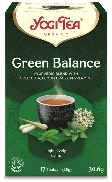 Herbata zielona równowaga green balance 17 szt. 30,6 g - Yogi Tea (EKO)