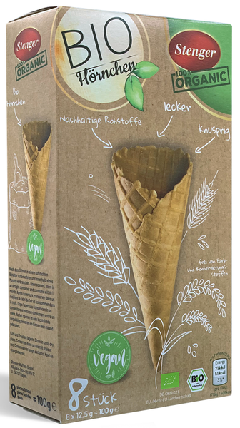 Rożki waflowe do lodów 8 szt. 100 g - Stenger (EKO)