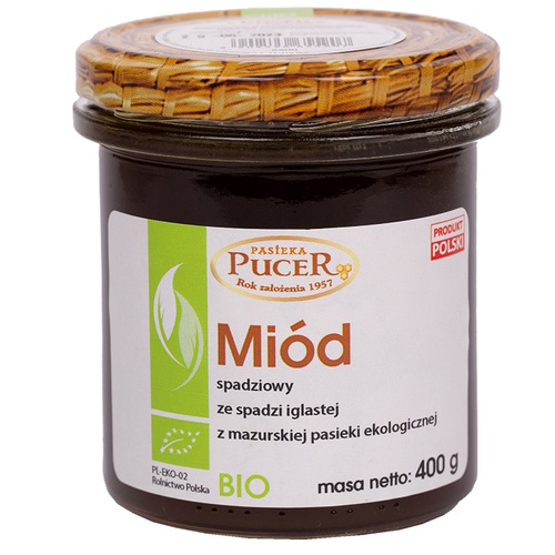 Miód spadziowy ze spadzi iglastej 400 g - Pasieka Pucer (BIO)