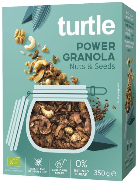 Granola orzechowa z nasionami bezglutenowa 350 g - Turtle (BIO)