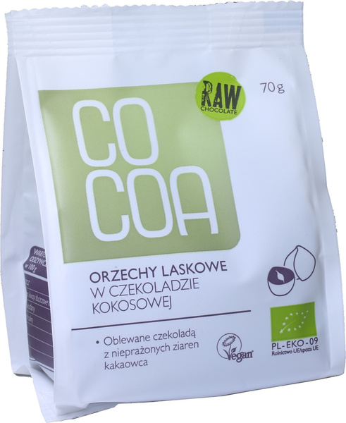 Orzechy Laskowe w Surowej Czekoladzie Kokosowej 70g - COCOA EKO