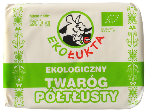 Ekologiczny Twaróg Półtłusty Kostka 200g - EkoŁukta