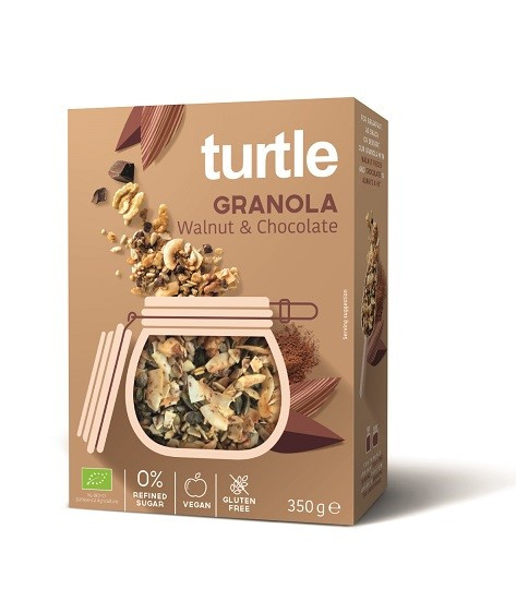 Granola Orzech Włoski   Czekolada Bezglutenowa Bio 350 G  -  TURTLE